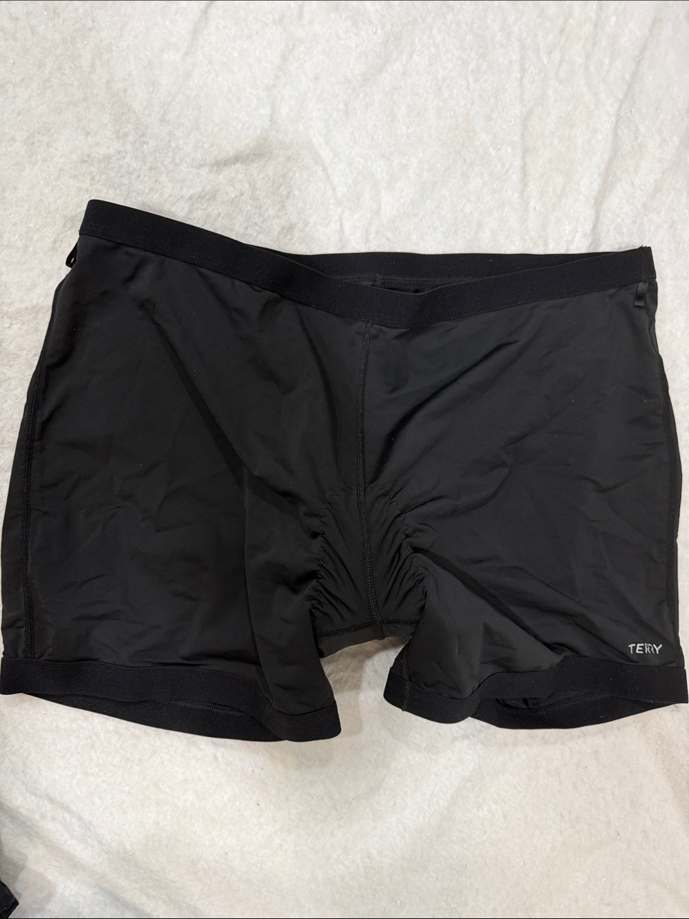 Terry Women's Black Biker Shorts - Stretch Performance with Padding